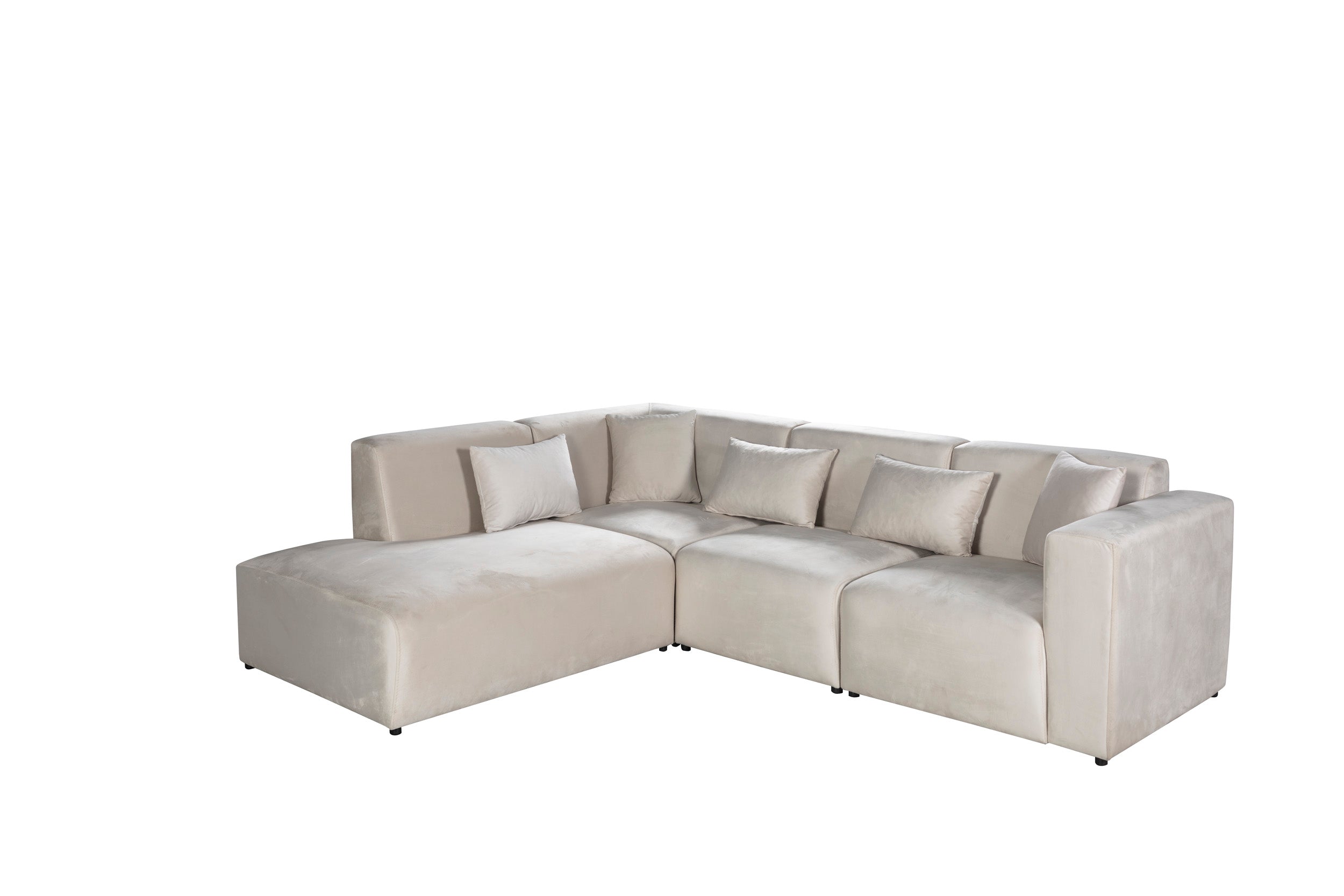 Canapé velours blanc cassé 0G1A3384_1 Oonamobilier