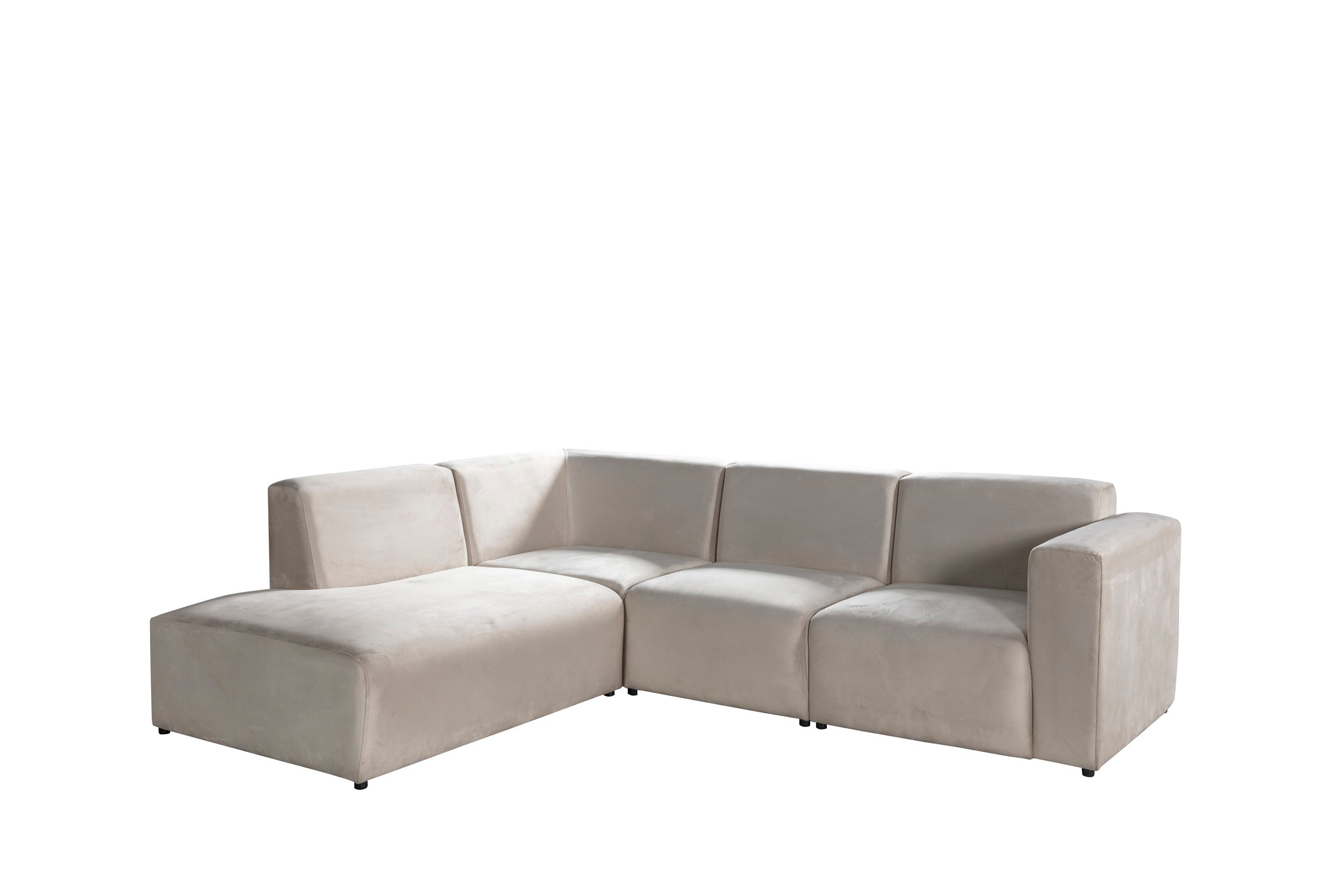 Canapé velours blanc cassé 0G1A3419 Oonamobilier