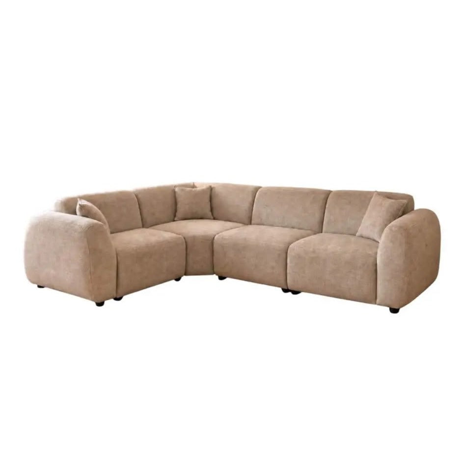 Canapé d'angle DUNE – 4 places, tissu chiné beige Marbella Canapés 1-canape-angle-dune-beige-packshot Oona Mobilier