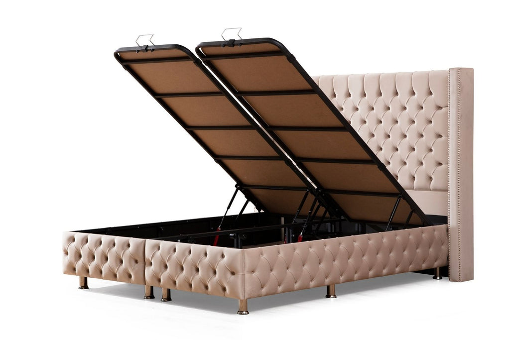 Lit coffre velours beige 148_c2c109e1-b733-4551-a508-fd2d4db7e140 Oonamobilier