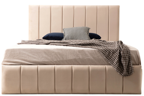 Cadre De Lit POLO BEIGE - Velours 16 Oonamobilier