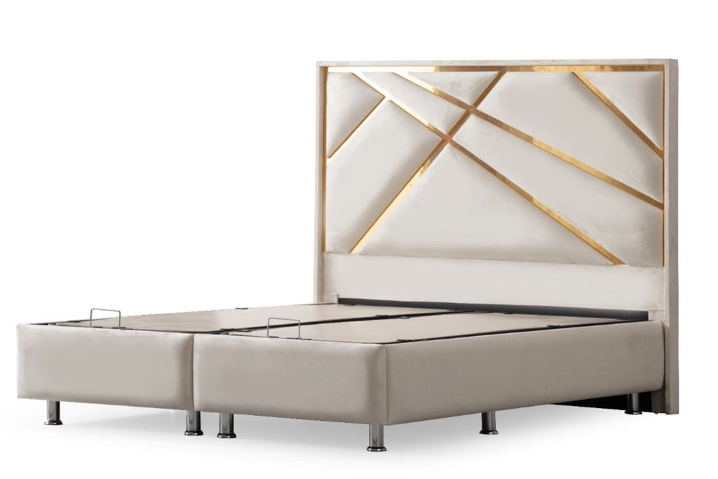 Lit coffre velours beige clair 235_420deefa-28f8-476c-af91-b851e3542021 Oonamobilier