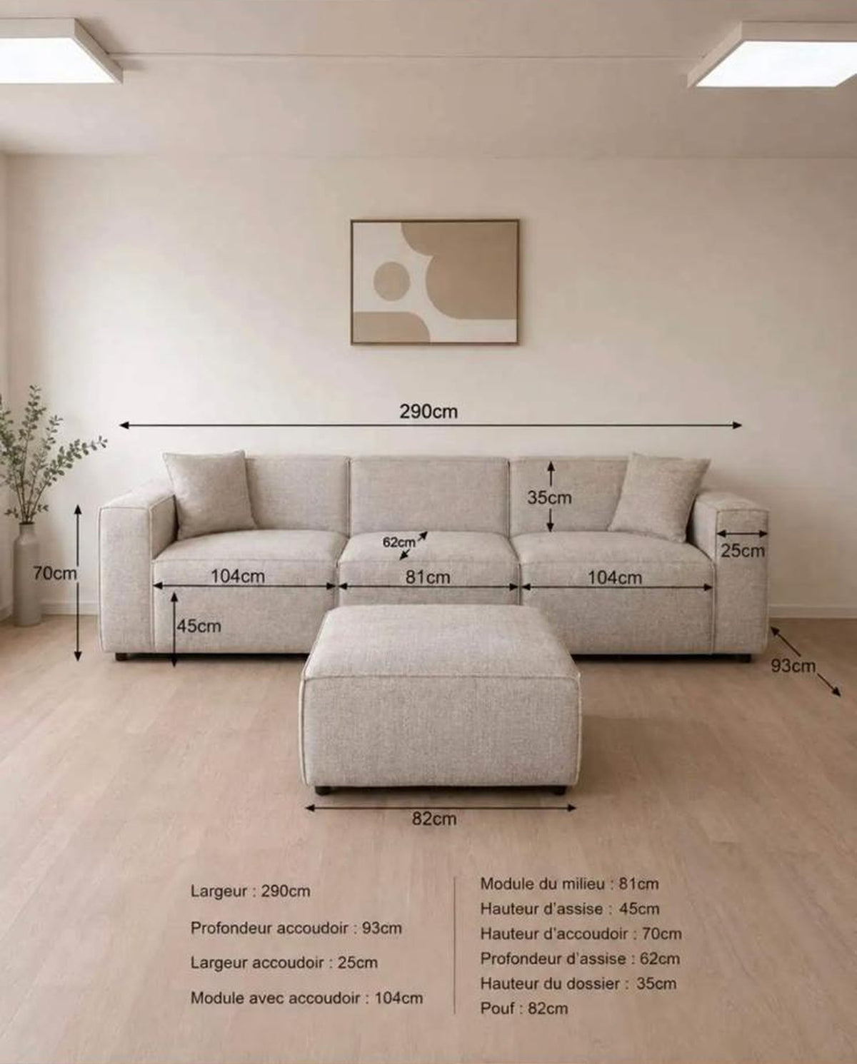 Canapé modulable Elio 3 places avec pouf – Tissu chiné beige Canapés 7-canape-modulable-emma-beige-dimensions_66ff67bf-e7bd-4f43-b16e-9f999ad473fe Oona Mobilier