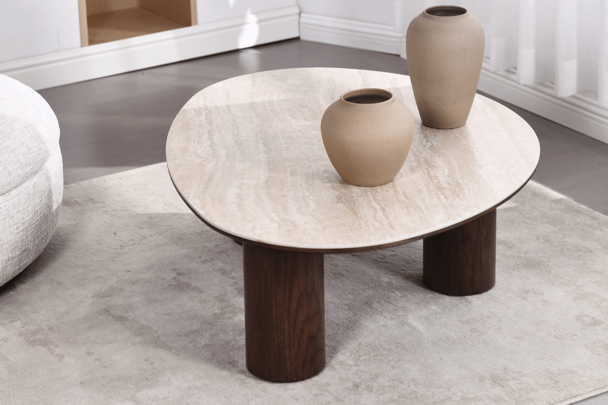 Table basse plateau céramique & pieds bois Table basse 72 Oona mobilier