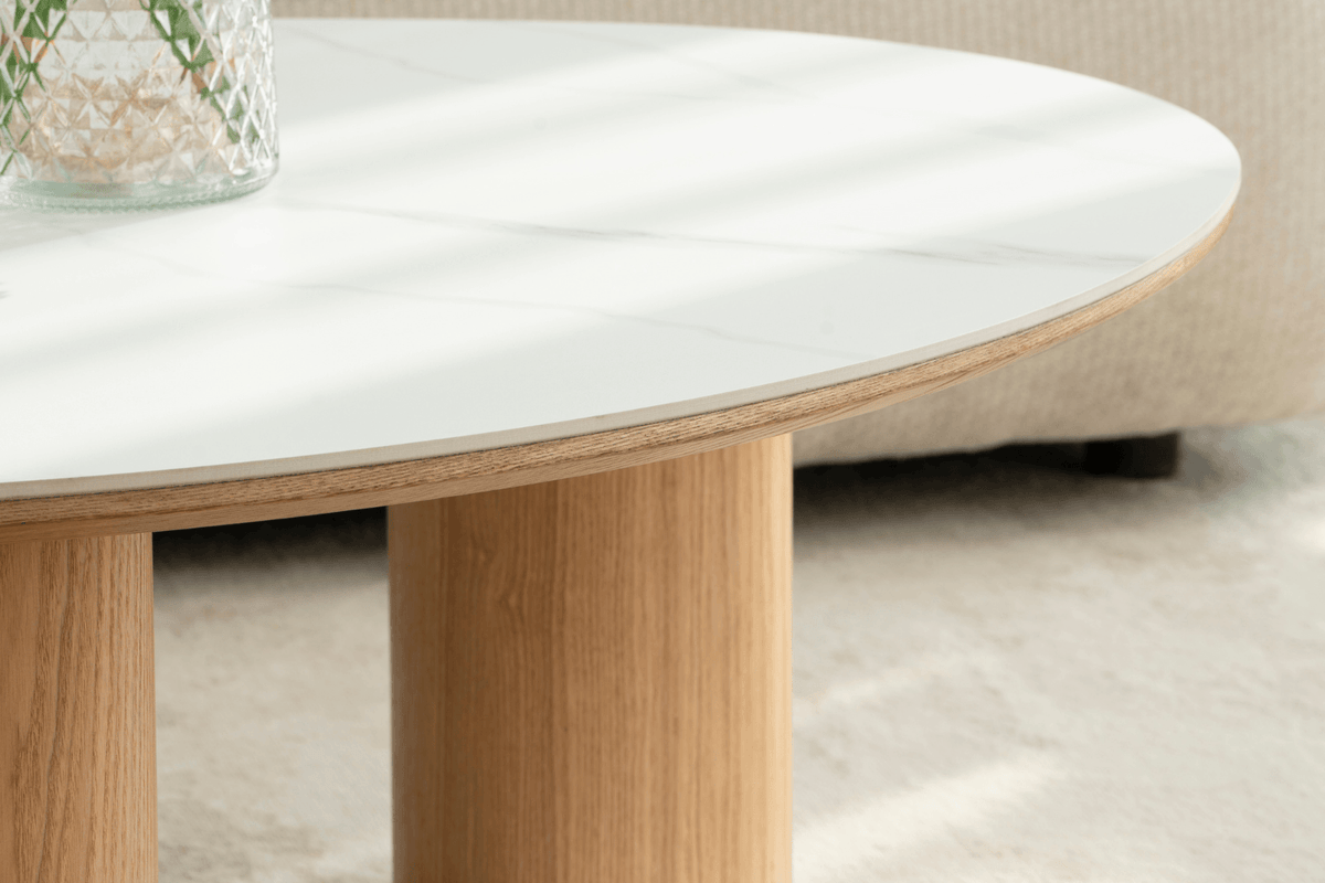 Table basse plateau céramique & pieds bois Table basse 79 Oona mobilier