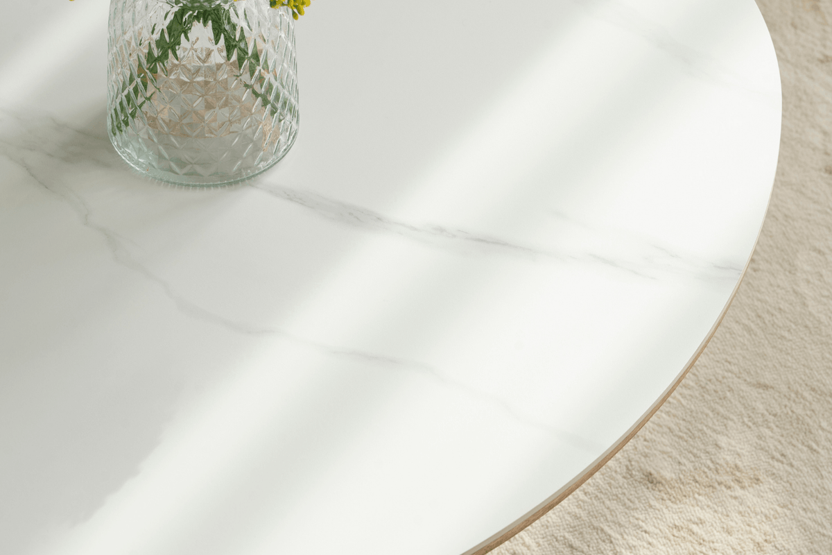 Table basse plateau céramique & pieds bois Table basse 80 Oona mobilier