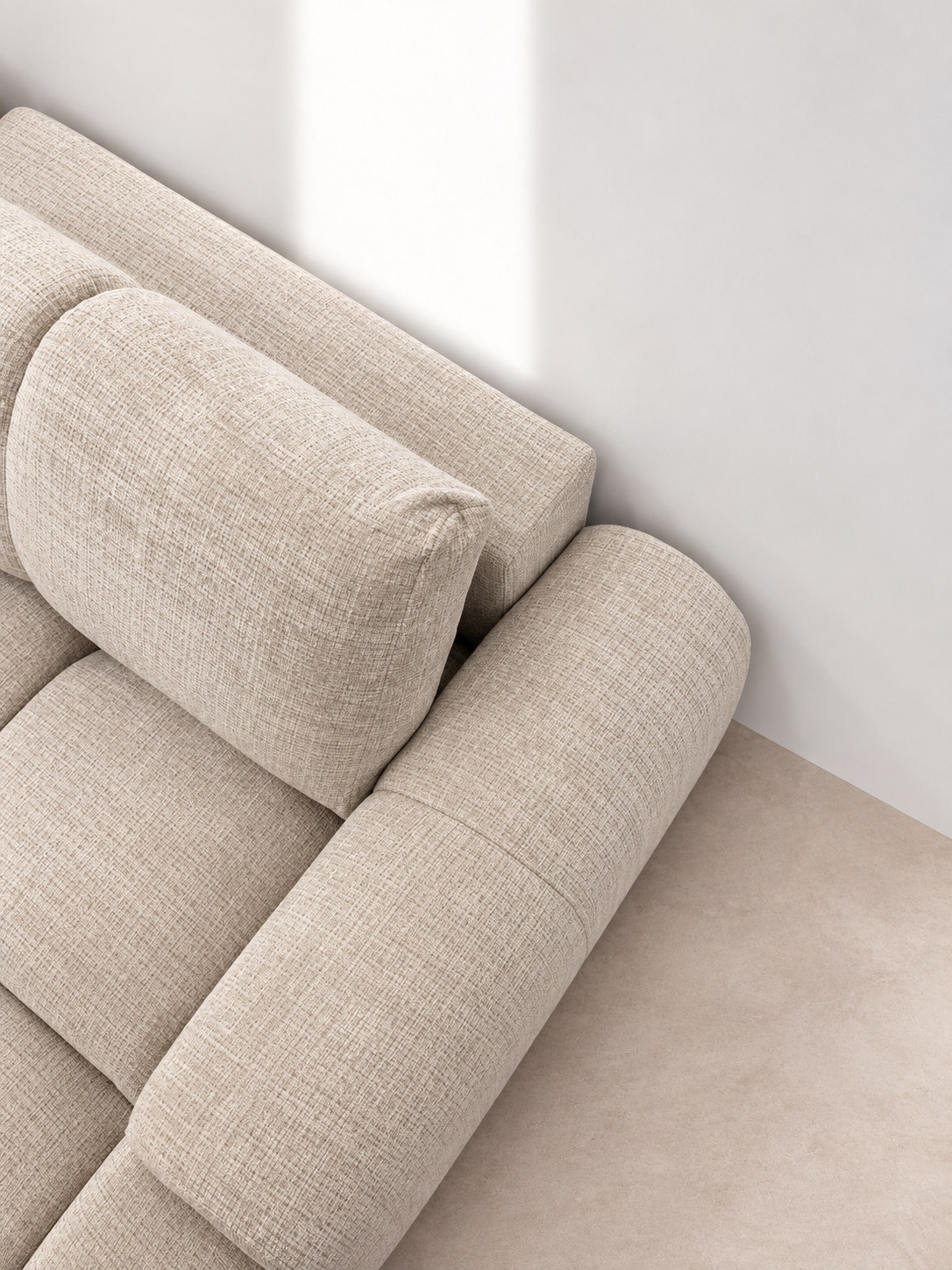 Canapé d'angle DUNE – 4 places, tissu chiné beige Marbella Canapés CF2A1DF7-1BA5-4EB2-944A-2E656DA8F211_5b9ff0a4-4305-49ff-a45e-ede030417b64 Oona Mobilier