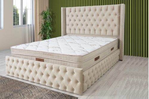 Cadre De Lit CLOUTE BEIGE - Velours capitonné Design_sans_titre_55 Oonamobilier