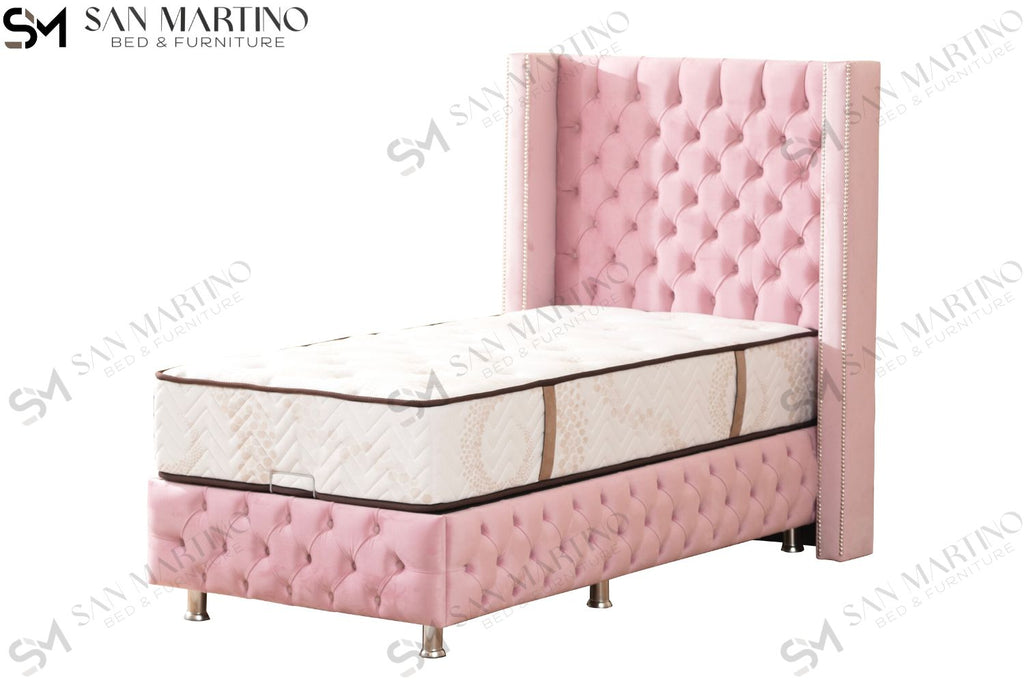 Lit coffre enfant velours rose Photoforsiteweb_4_d15c0612-6c6c-4eac-b812-cd81e203d1f3 Oonamobilier