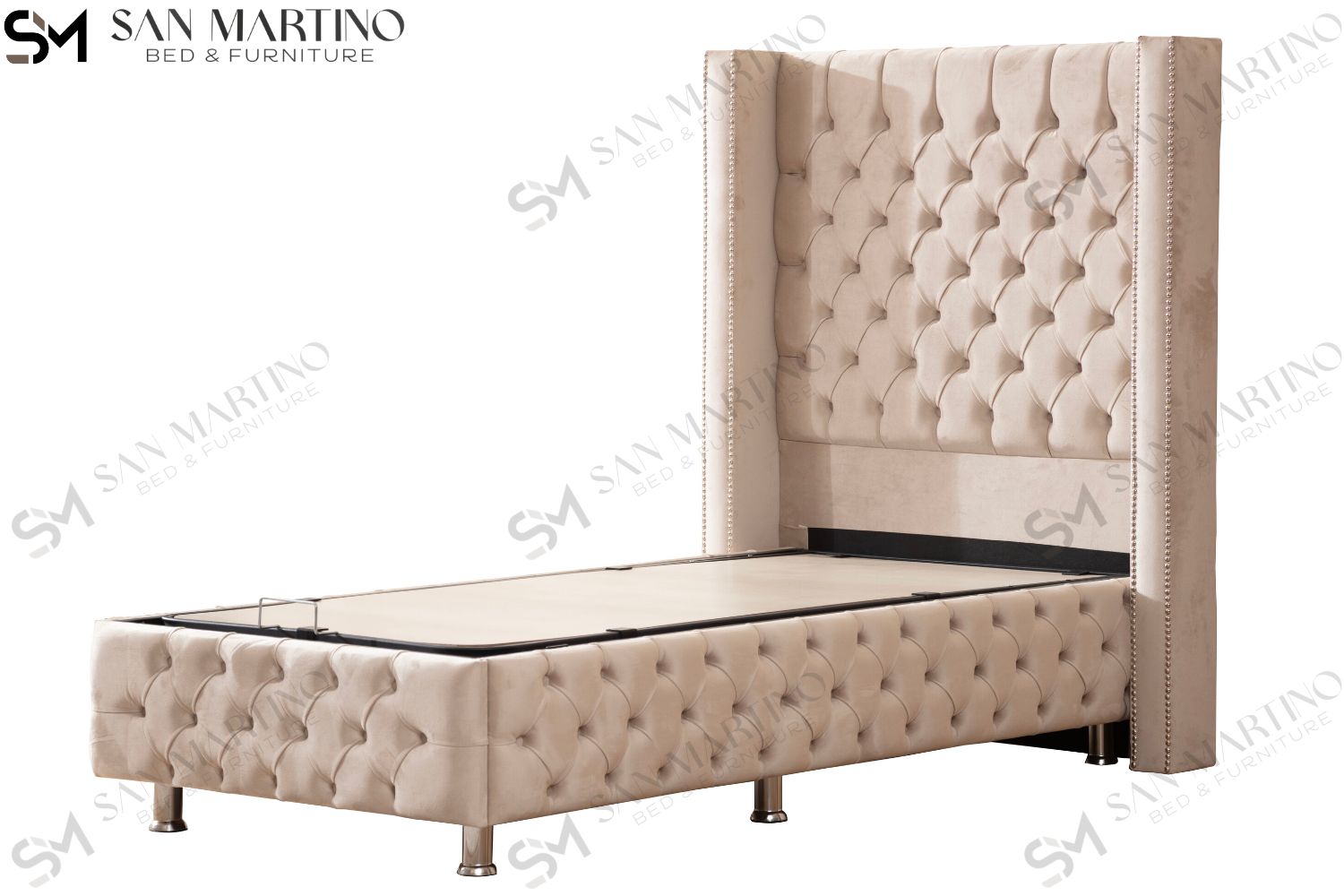 Lit coffre enfant velours beige Photoforsiteweb_7_1032099a-4bca-4de8-9ae6-752dcbdc650b Oonamobilier