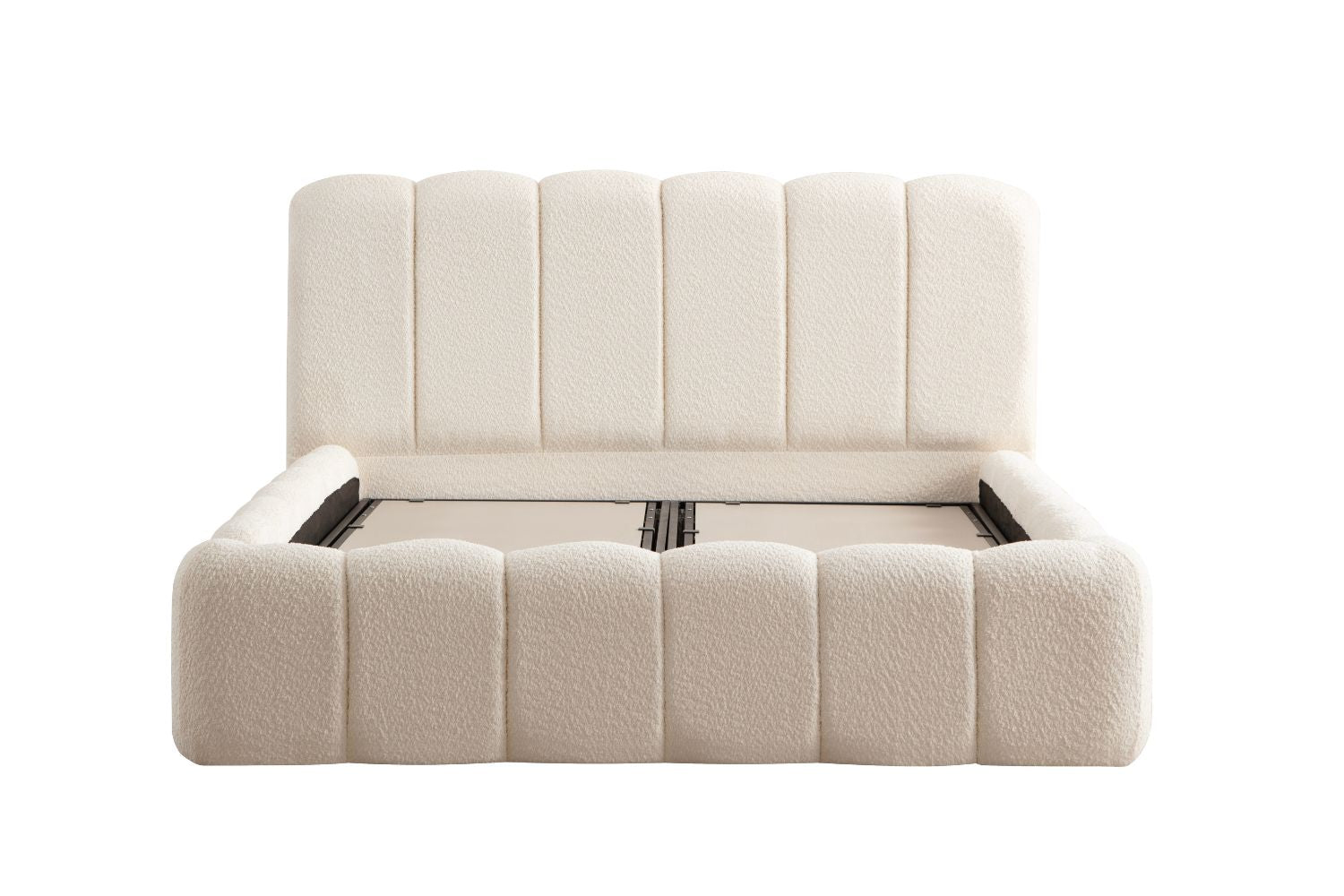 Lit coffre chenille blanc cassé Photositecanapesetlits_100 Oonamobilier