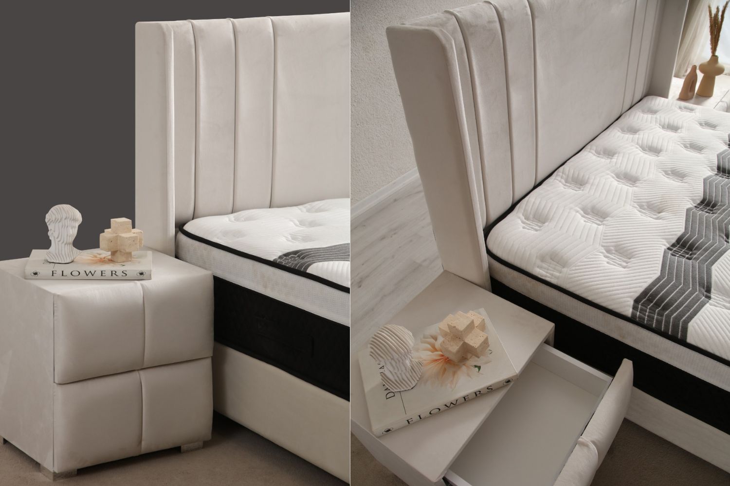 Lit coffre velours blanc cassé Photositecanapesetlits_87 Oonamobilier