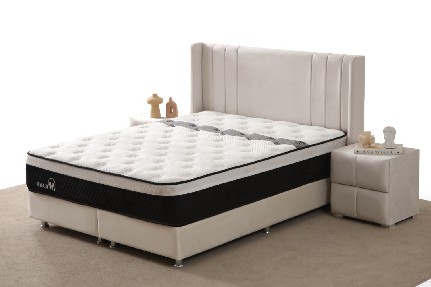 Lit coffre velours blanc cassé Photositecanapesetlits_89 Oonamobilier