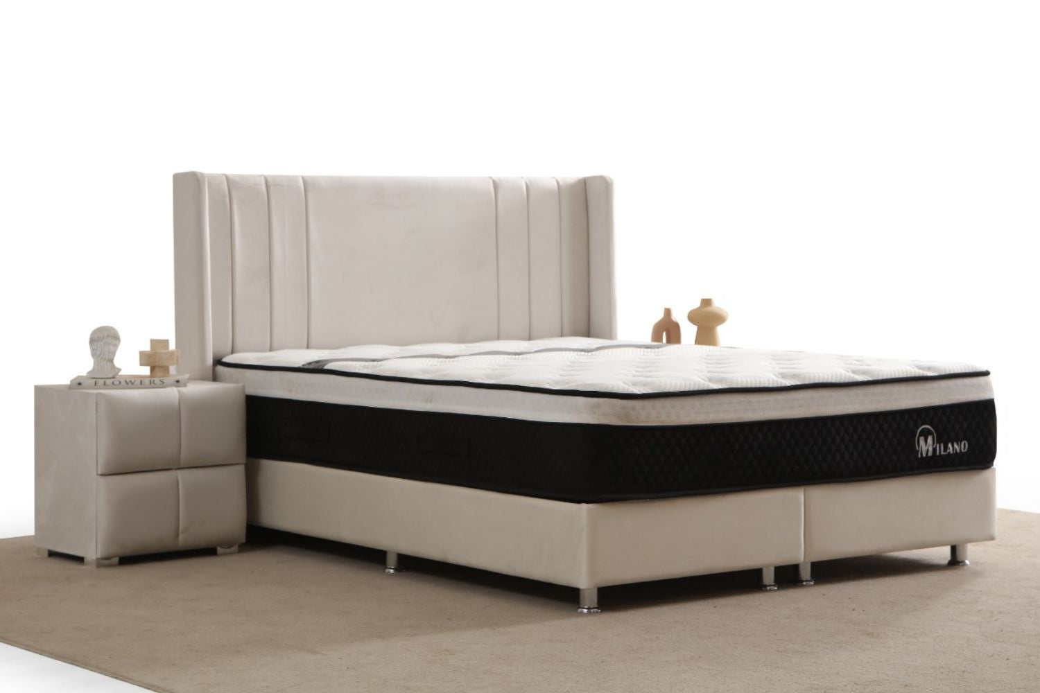 Lit coffre velours blanc cassé Photositecanapesetlits_91 Oonamobilier