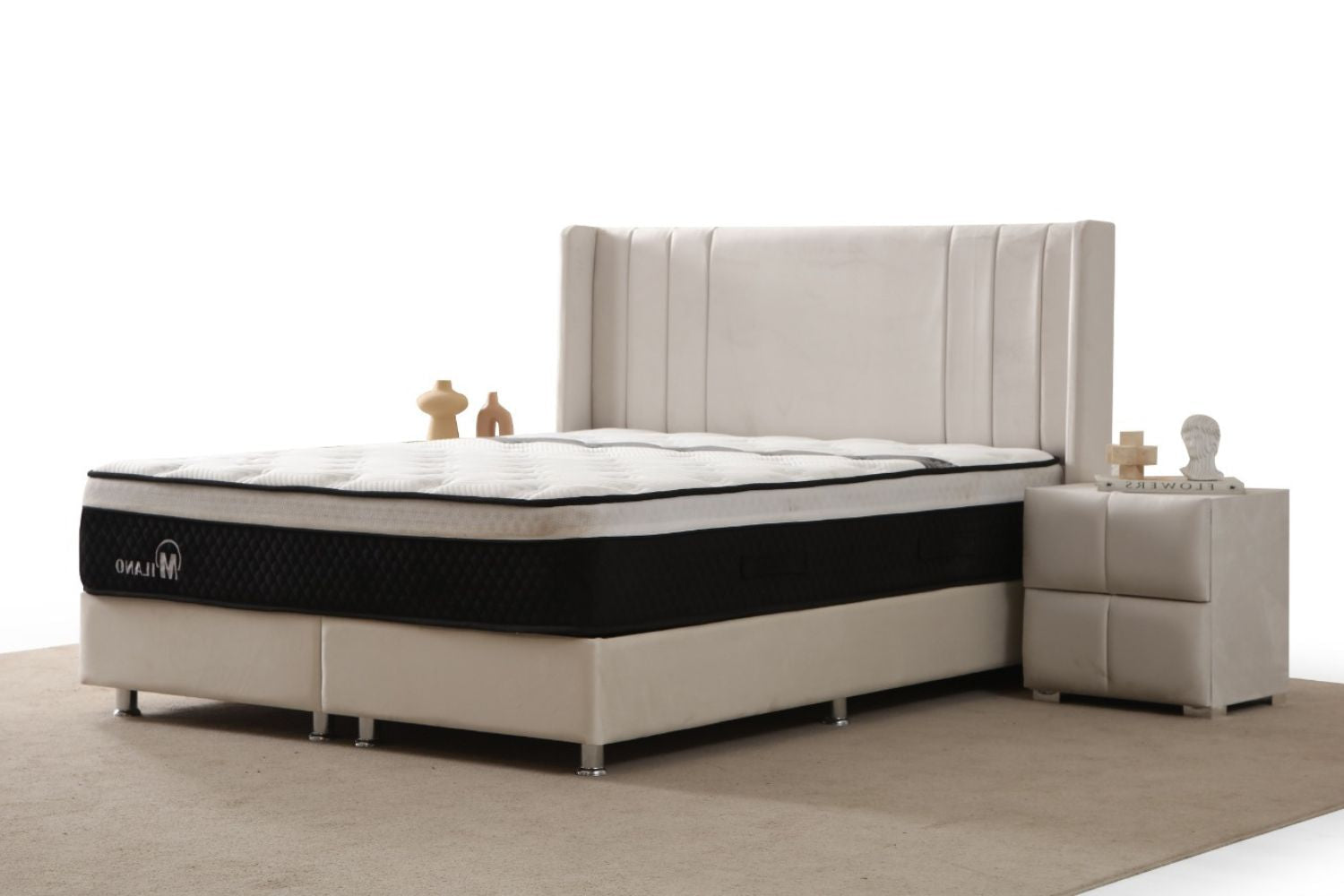 Lit coffre velours blanc cassé Photositecanapesetlits_92 Oonamobilier