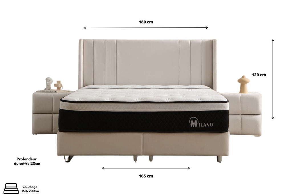 Lit coffre velours blanc cassé Photositecanapesetlits_93 Oonamobilier