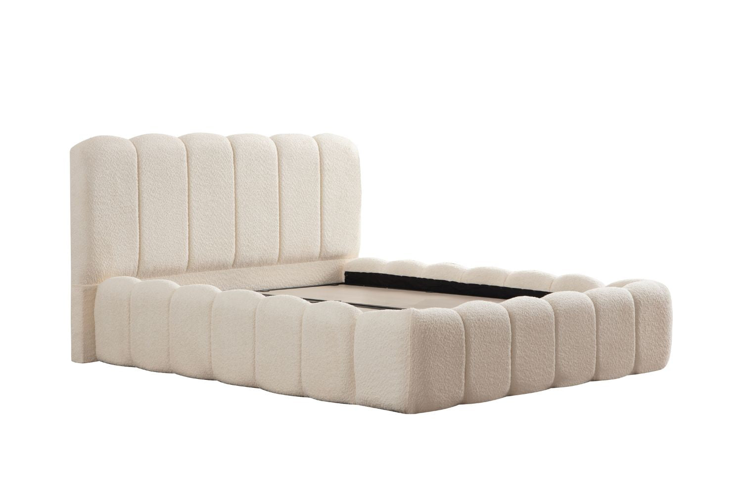 Lit coffre chenille blanc cassé Photositecanapesetlits_99 Oonamobilier