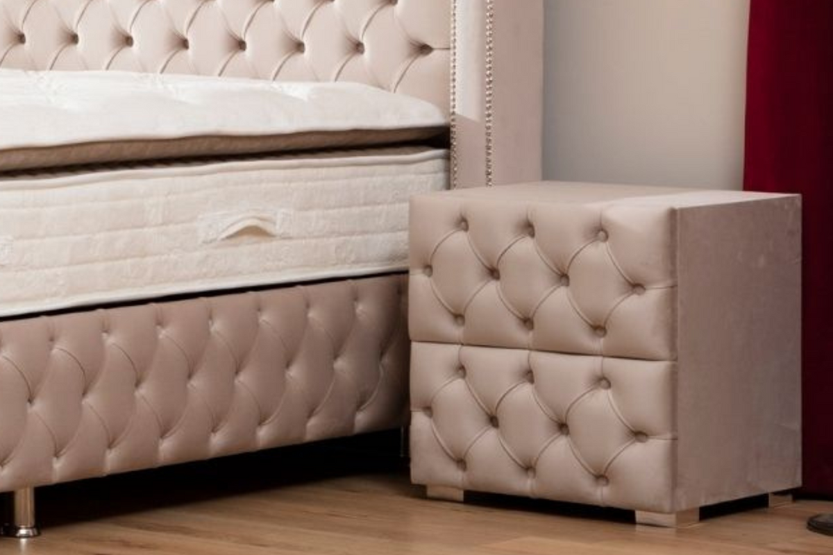 Chevet velours beige | Oona Mobilier