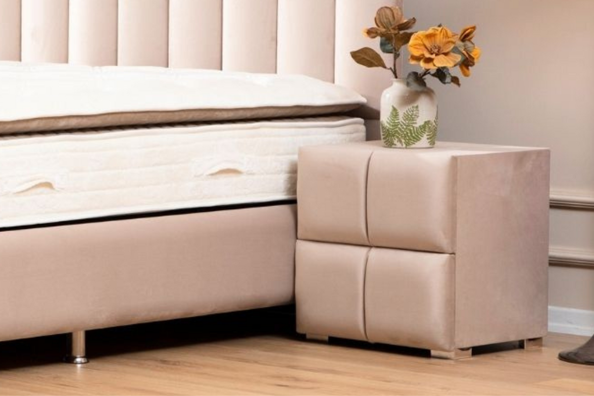 Chevet velours beige | Oona Mobilier